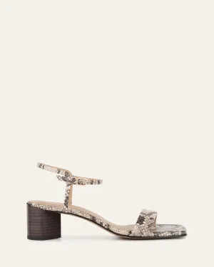 HELEN MID SANDALS NATURAL SNAKE PRINT LEATHER Jo Mercer