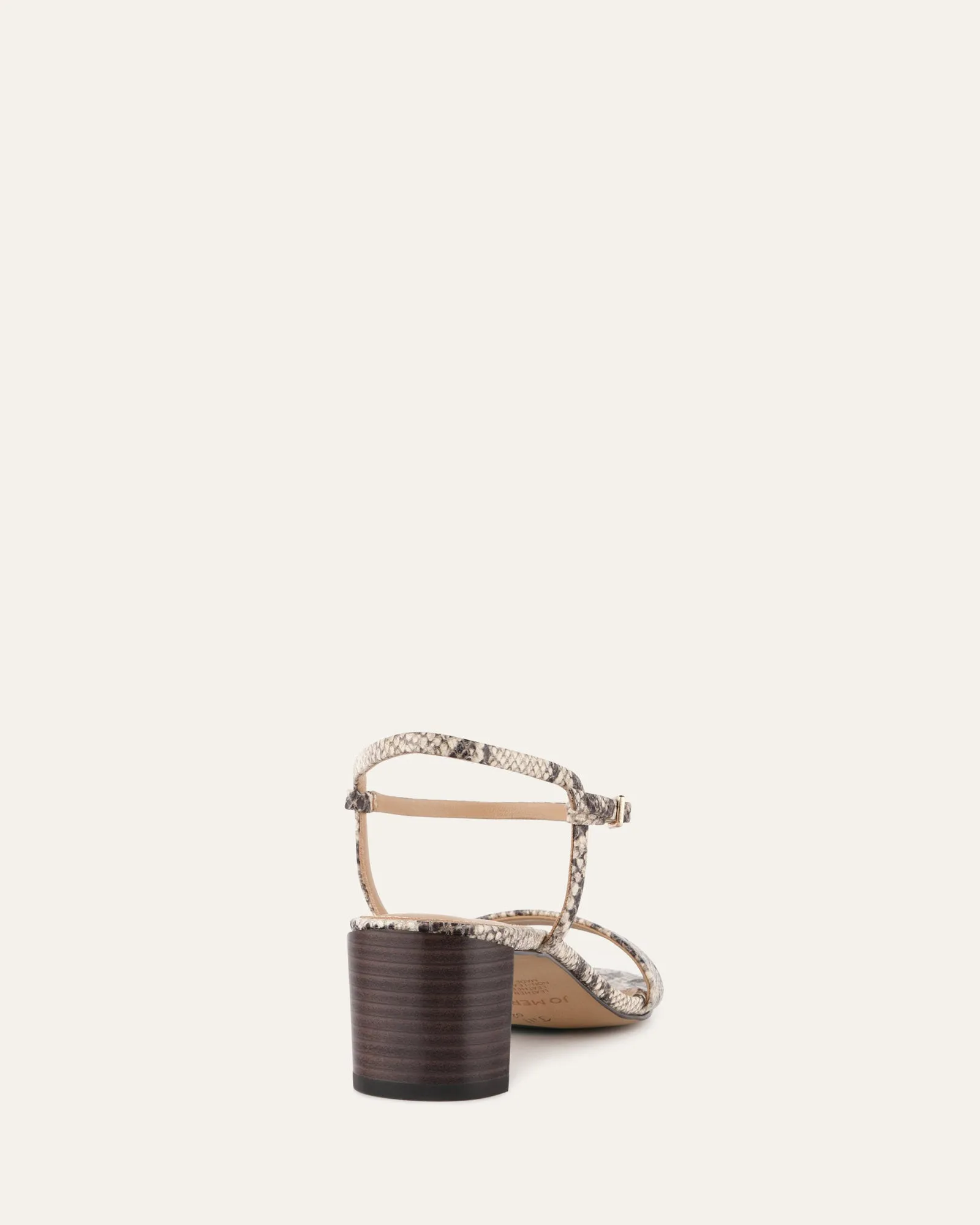 HELEN MID SANDALS NATURAL SNAKE PRINT LEATHER Jo Mercer