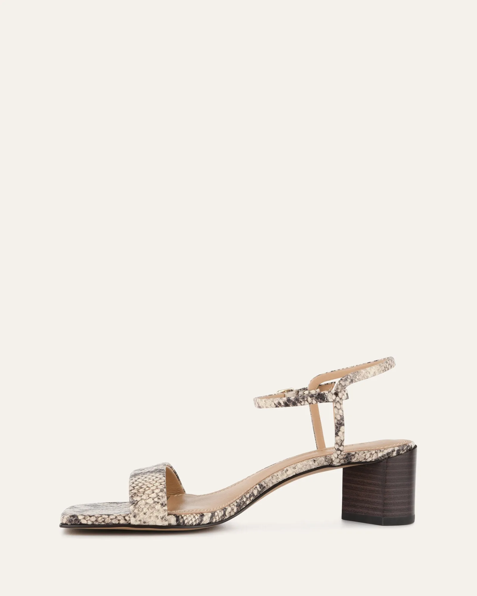 HELEN MID SANDALS NATURAL SNAKE PRINT LEATHER Jo Mercer