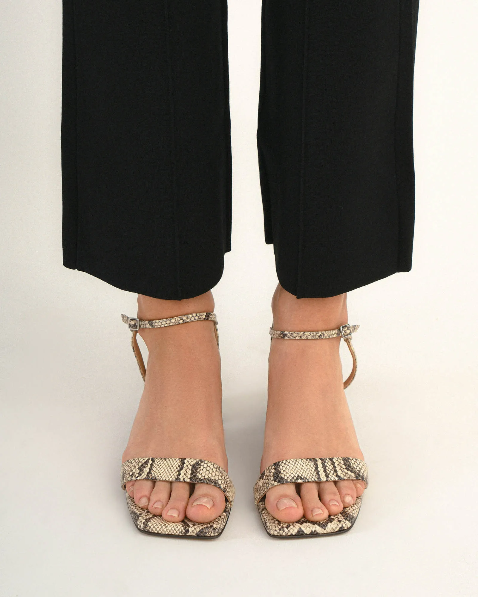 HELEN MID SANDALS NATURAL SNAKE PRINT LEATHER Jo Mercer