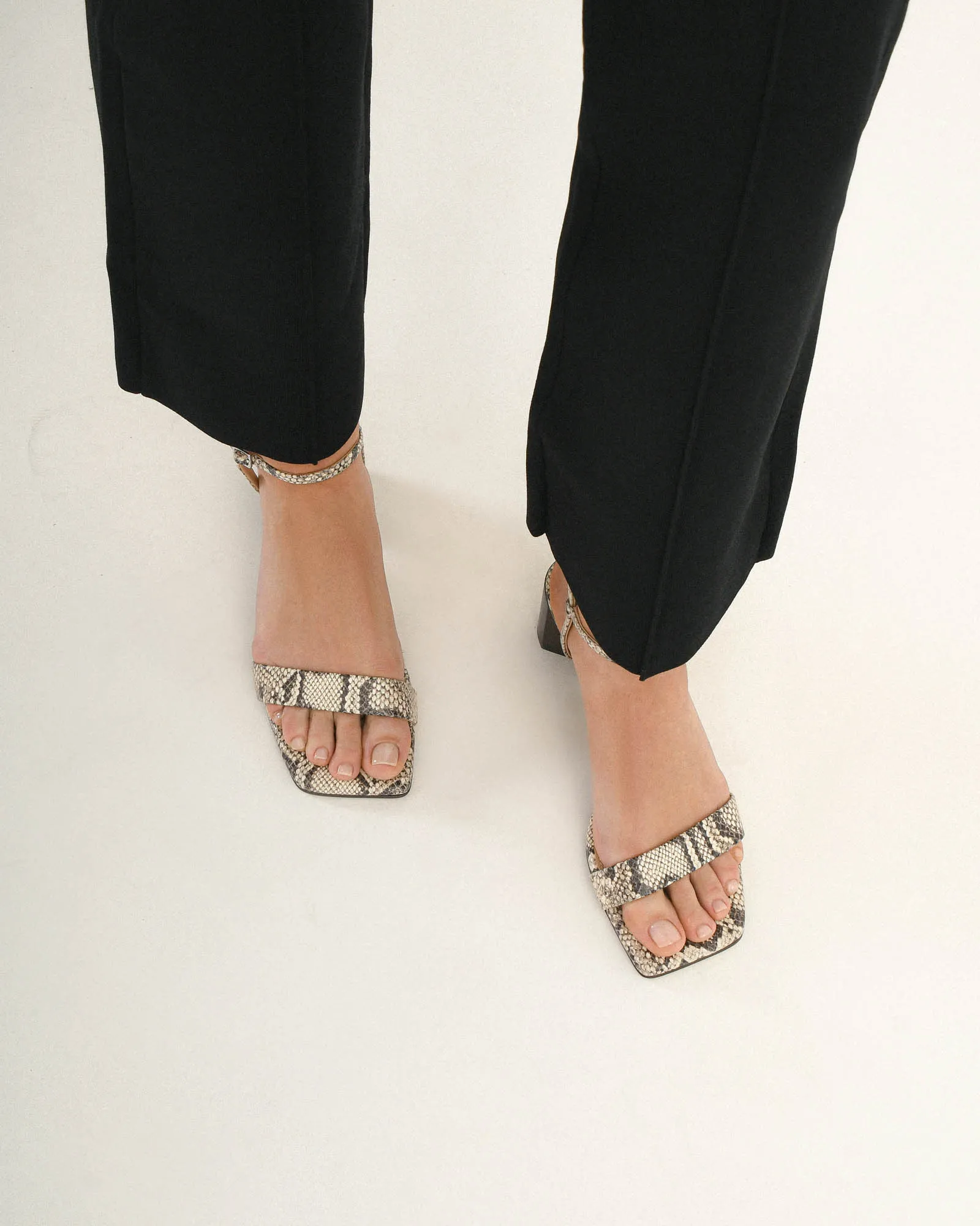 HELEN MID SANDALS NATURAL SNAKE PRINT LEATHER Jo Mercer