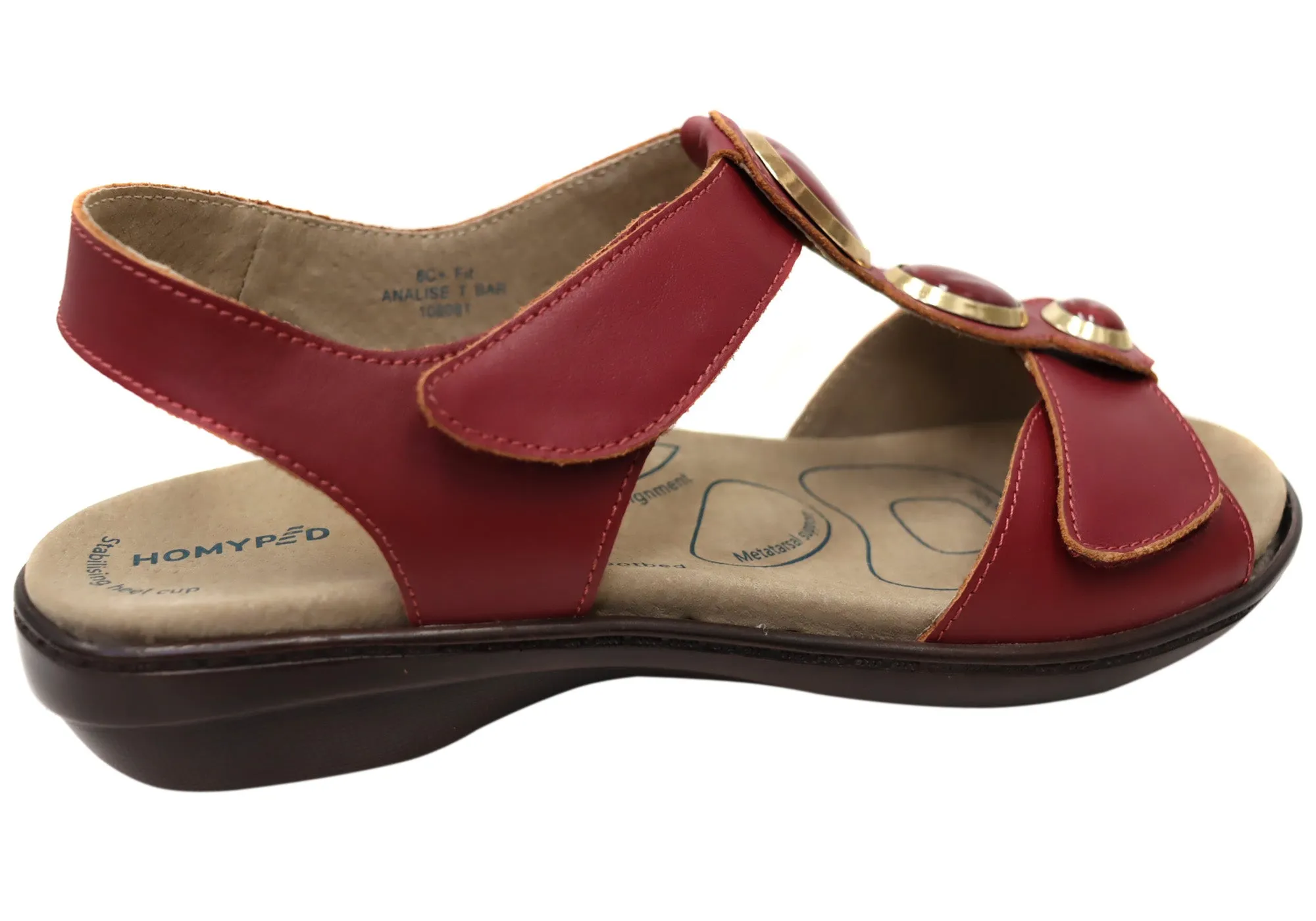 Homyped Womens Analise T Bar Comfortable Leather Sandals