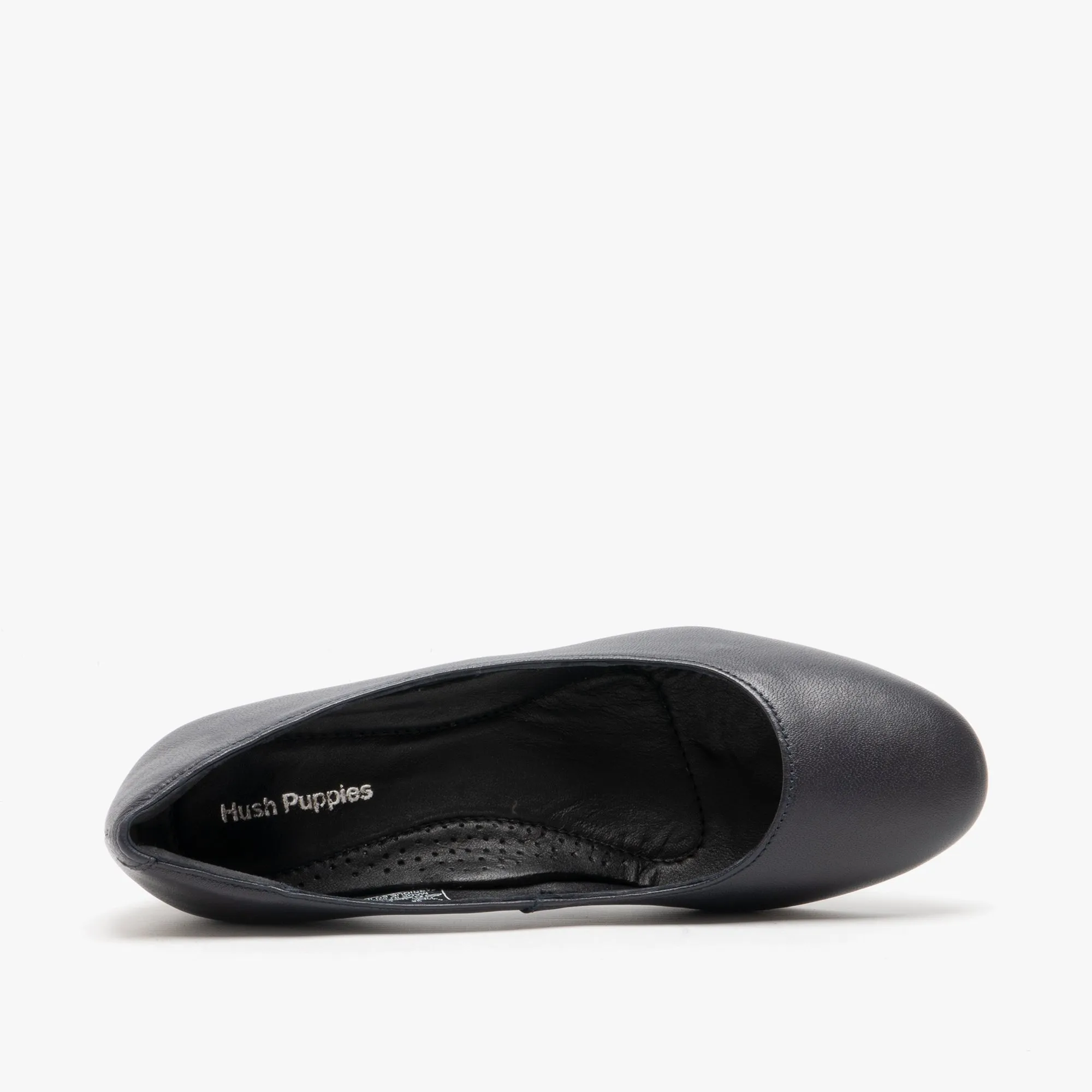 Hush Puppies ANNA Womens Leather Court Shoes Navy