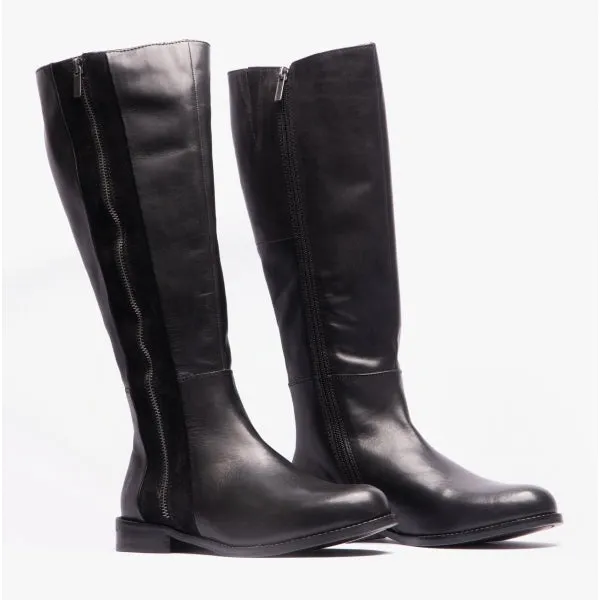 Hush Puppies FAITH Womens Leather Tall Boots Black