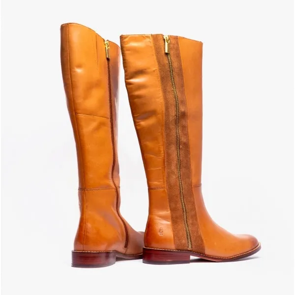 Hush Puppies FAITH Womens Leather Tall Boots Tan