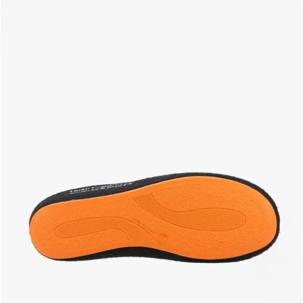 Hush Puppies GOOD Mens Fabric RPET Felt Mule Slippers Black