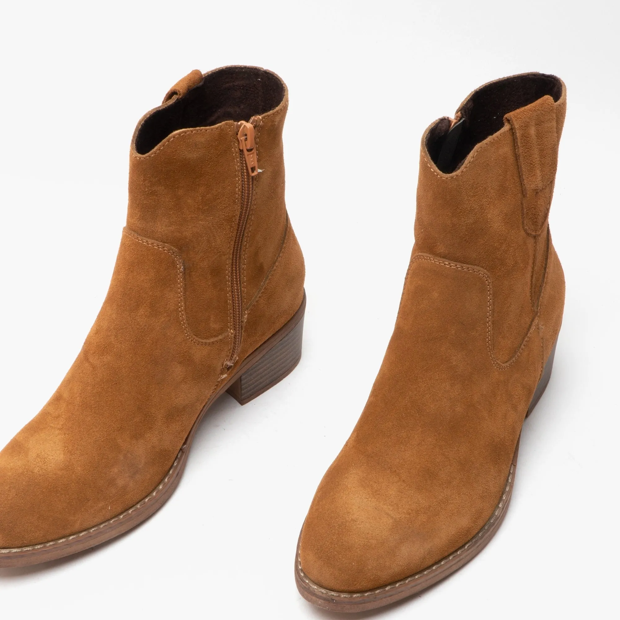 Hush Puppies IVA Womens Suede Ankle Boot Tan