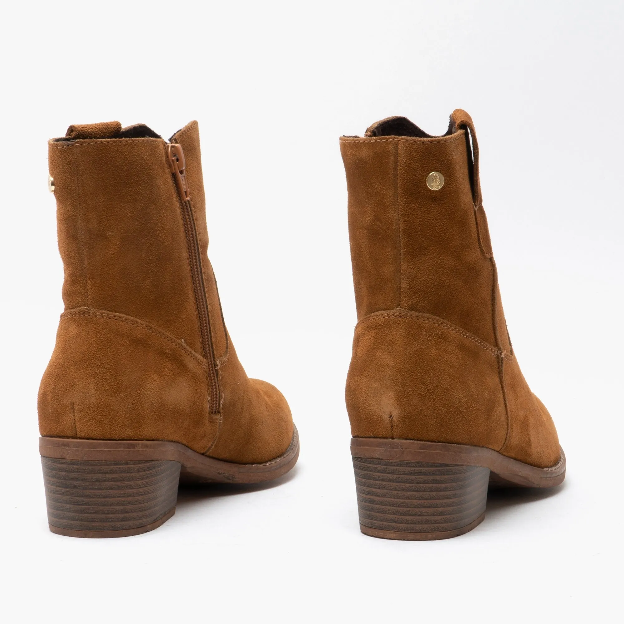 Hush Puppies IVA Womens Suede Ankle Boot Tan