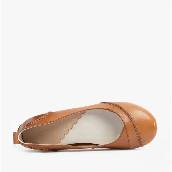 Hush Puppies JANESSA Womens Leather Casual Shoes Tan