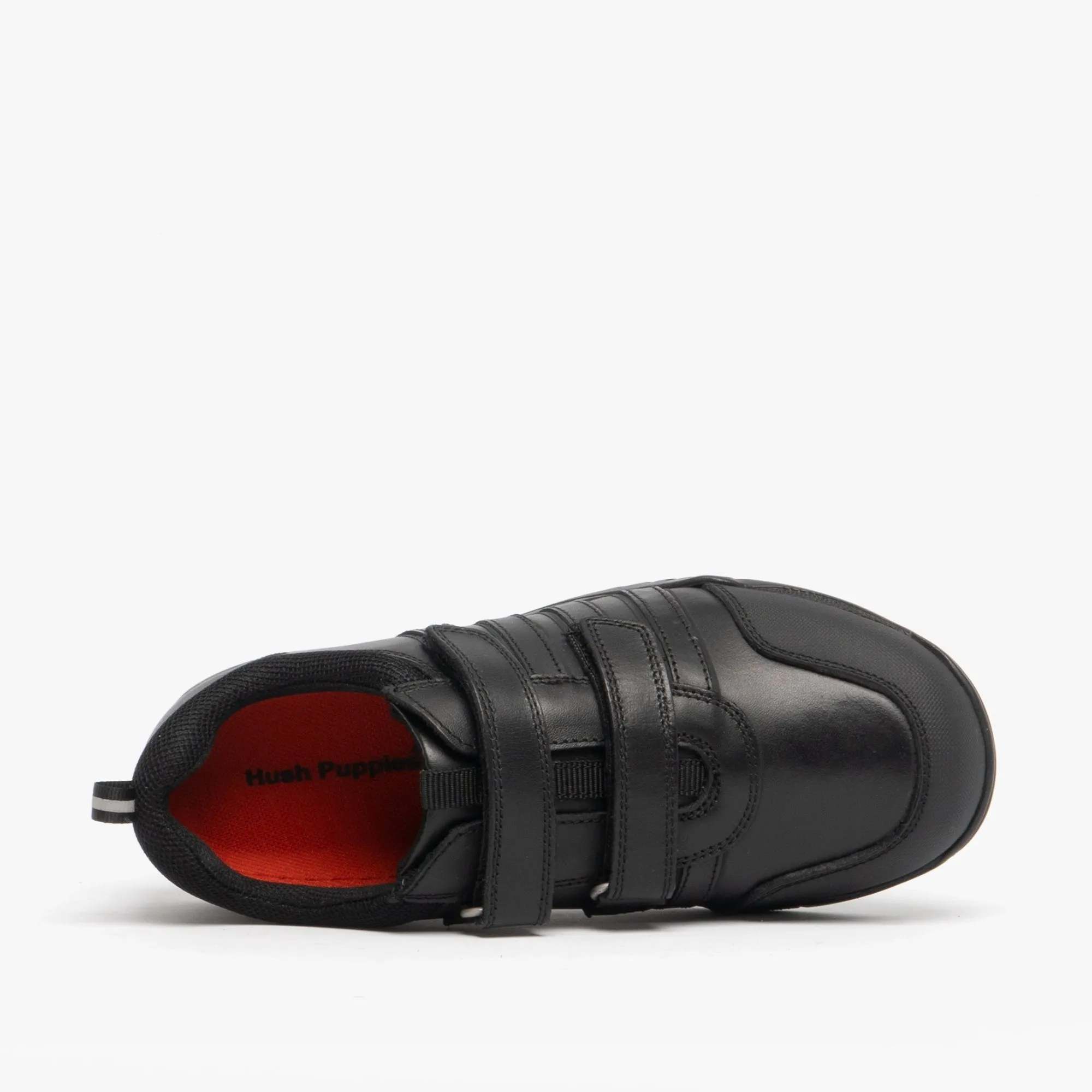 Hush Puppies JOSH Boys School Shoes Black