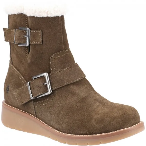 Hush Puppies LEXIE Womens Suede Boots Olive