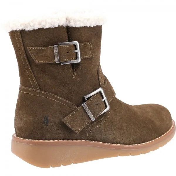 Hush Puppies LEXIE Womens Suede Boots Olive