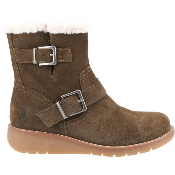 Hush Puppies LEXIE Womens Suede Boots Olive