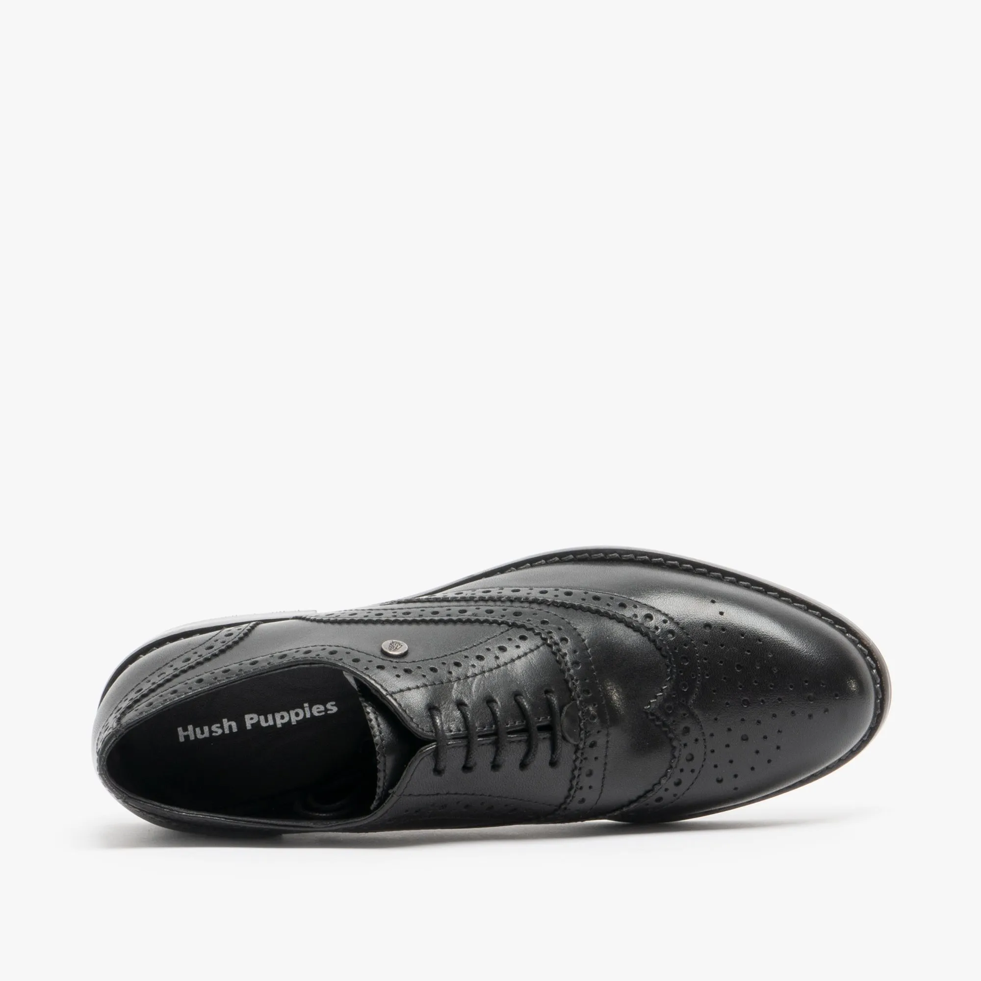 Hush Puppies NATALIE Womens Leather Brogue Shoes Black
