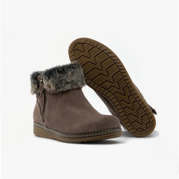 Hush Puppies PENNY Womens Suede Ankle Boots Grey