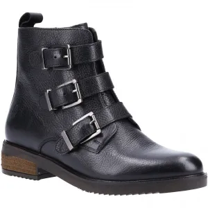 Hush Puppies PRIA Womens Leather Ankle Boots Black