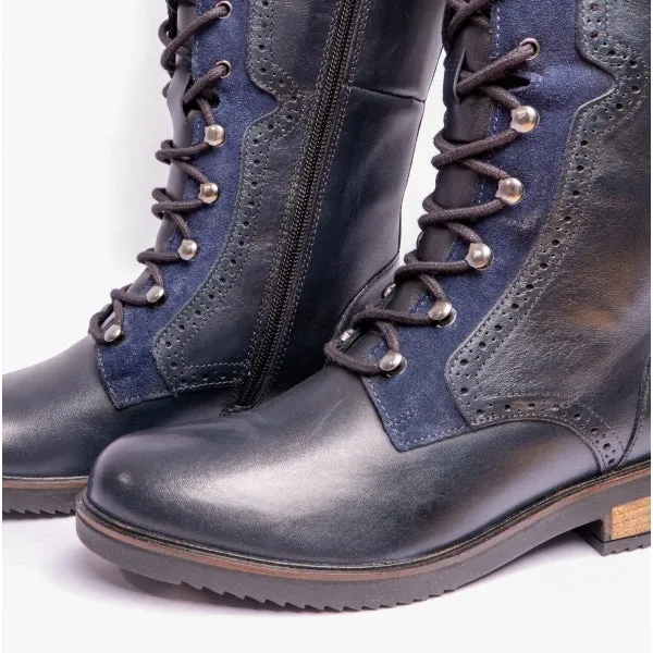 Hush Puppies RUDY Womens Leather Tall Boots Navy