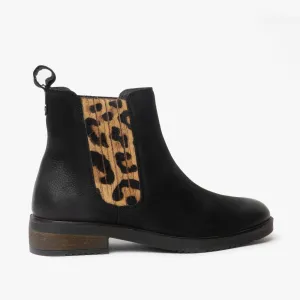 Hush Puppies STELLA Womens Leather Ankle Boots Black
