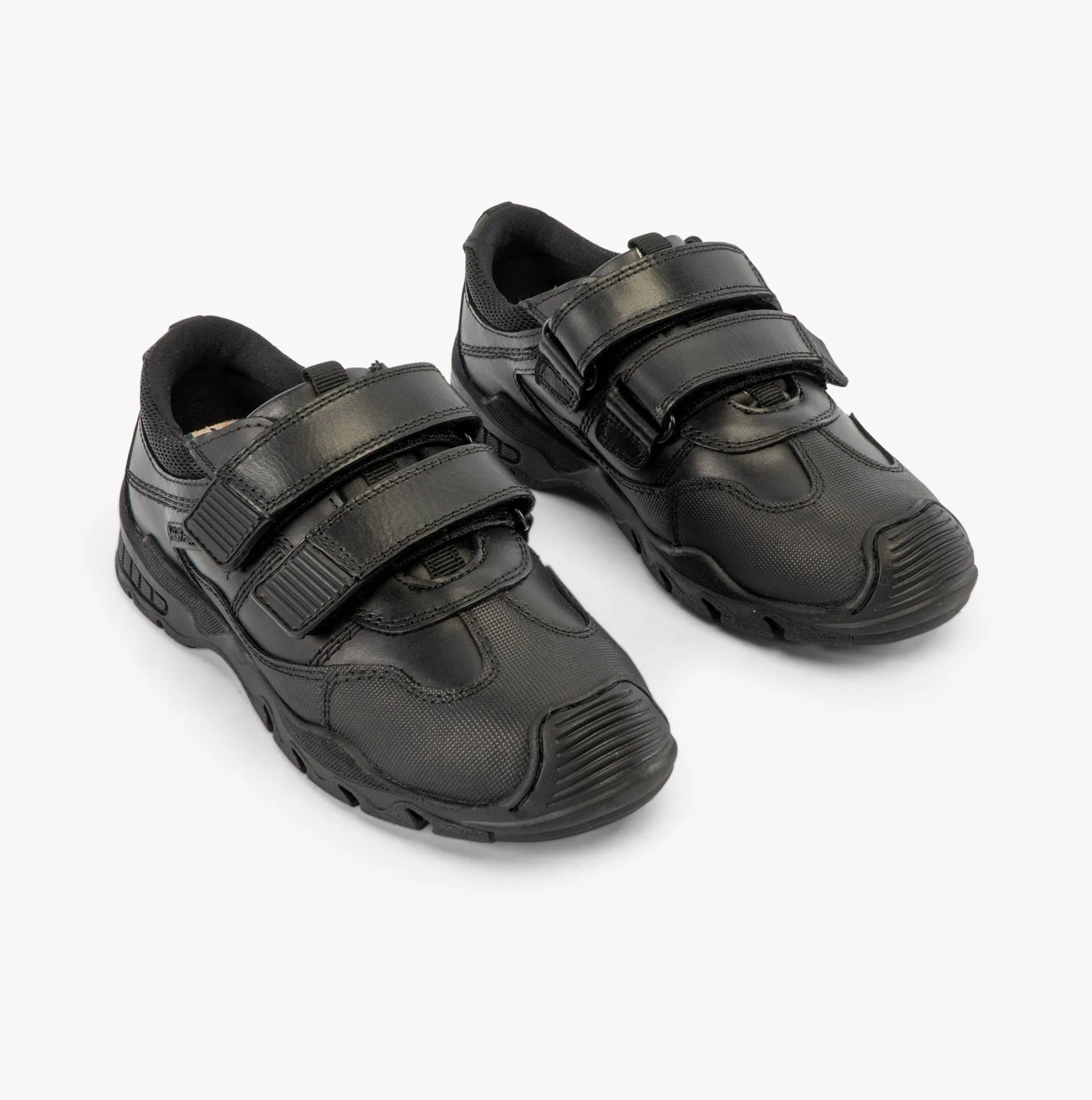 Hush Puppies TROY Boys Leather School Shoes Black