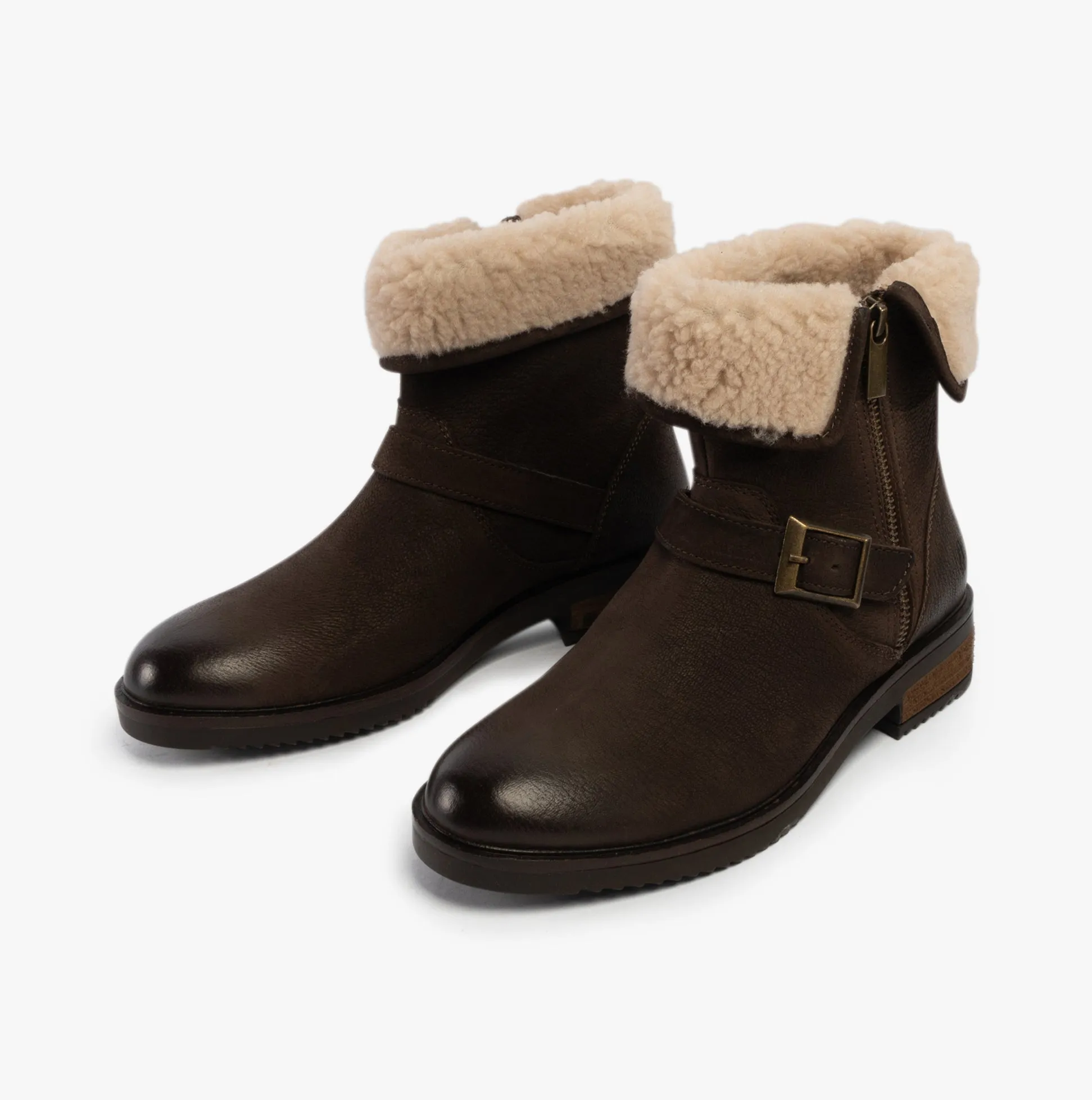 Hush Puppies TYLER Womens Leather Ankle Boots Brown