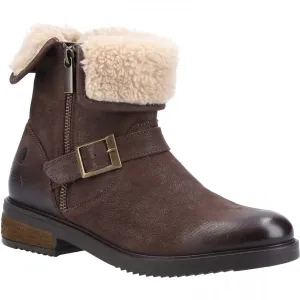 Hush Puppies TYLER Womens Leather Ankle Boots Brown