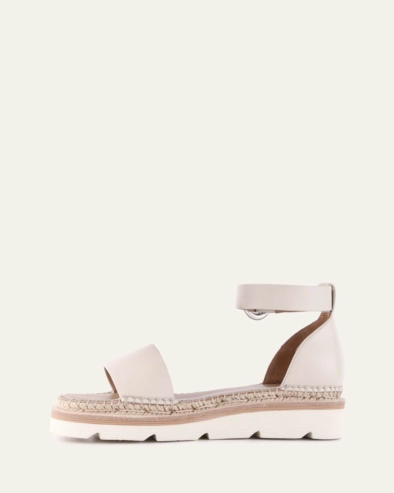 IVY FLAT SANDALS OFF WHITE LEATHER Jo Mercer