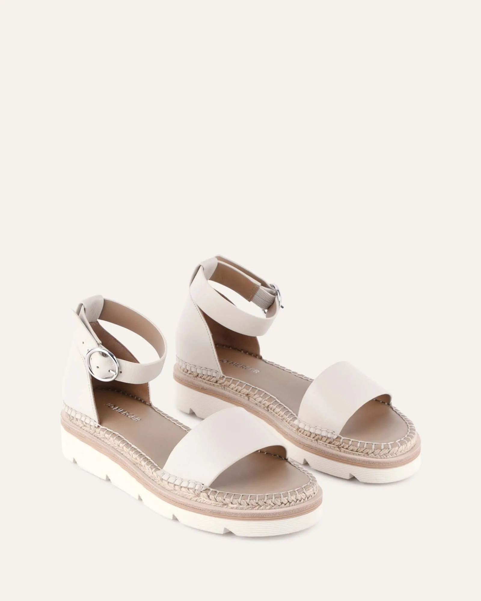 IVY FLAT SANDALS OFF WHITE LEATHER Jo Mercer