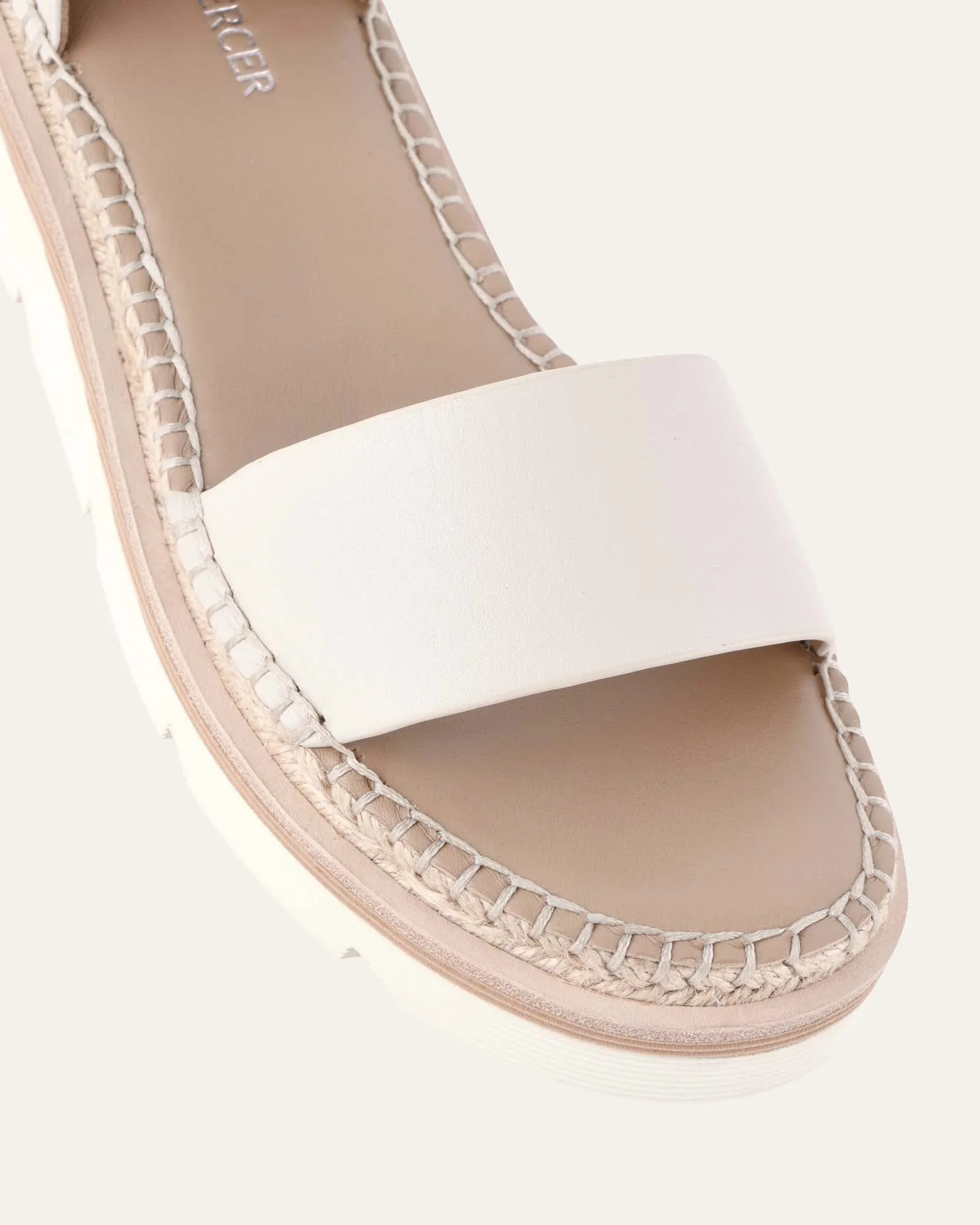 IVY FLAT SANDALS OFF WHITE LEATHER Jo Mercer