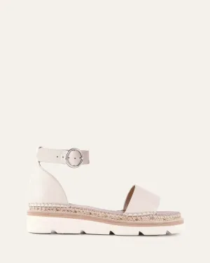 IVY FLAT SANDALS OFF WHITE LEATHER Jo Mercer