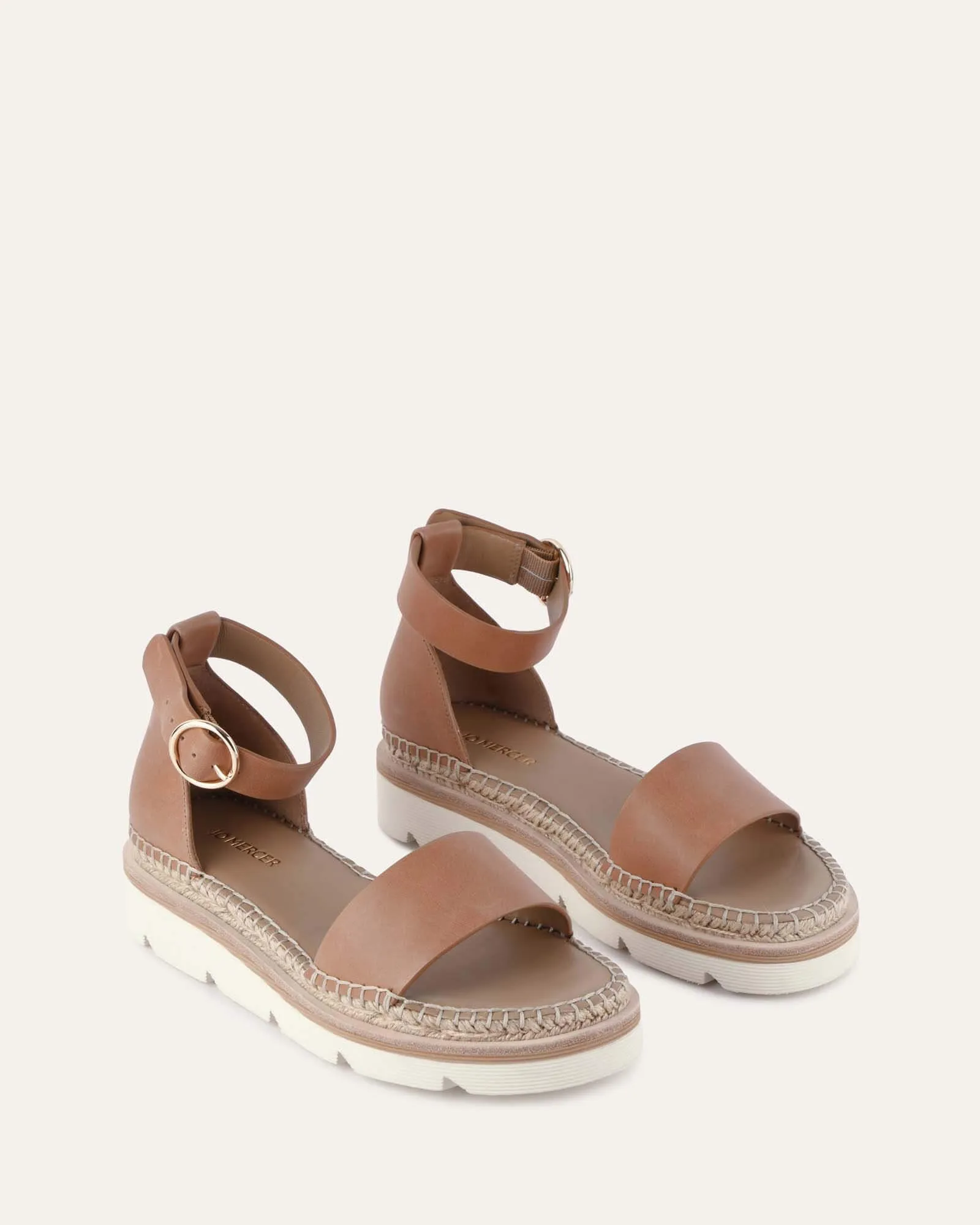 IVY FLAT SANDALS TAN LEATHER Jo Mercer