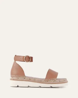 IVY FLAT SANDALS TAN LEATHER Jo Mercer