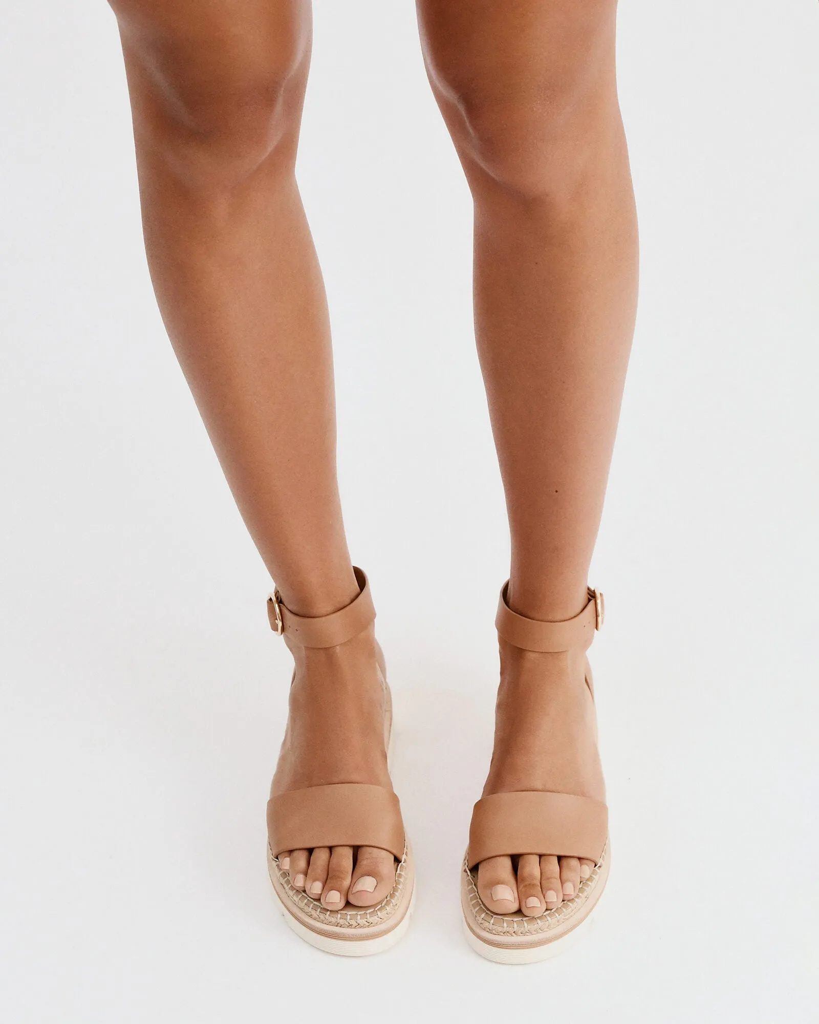 IVY FLAT SANDALS TAN LEATHER Jo Mercer