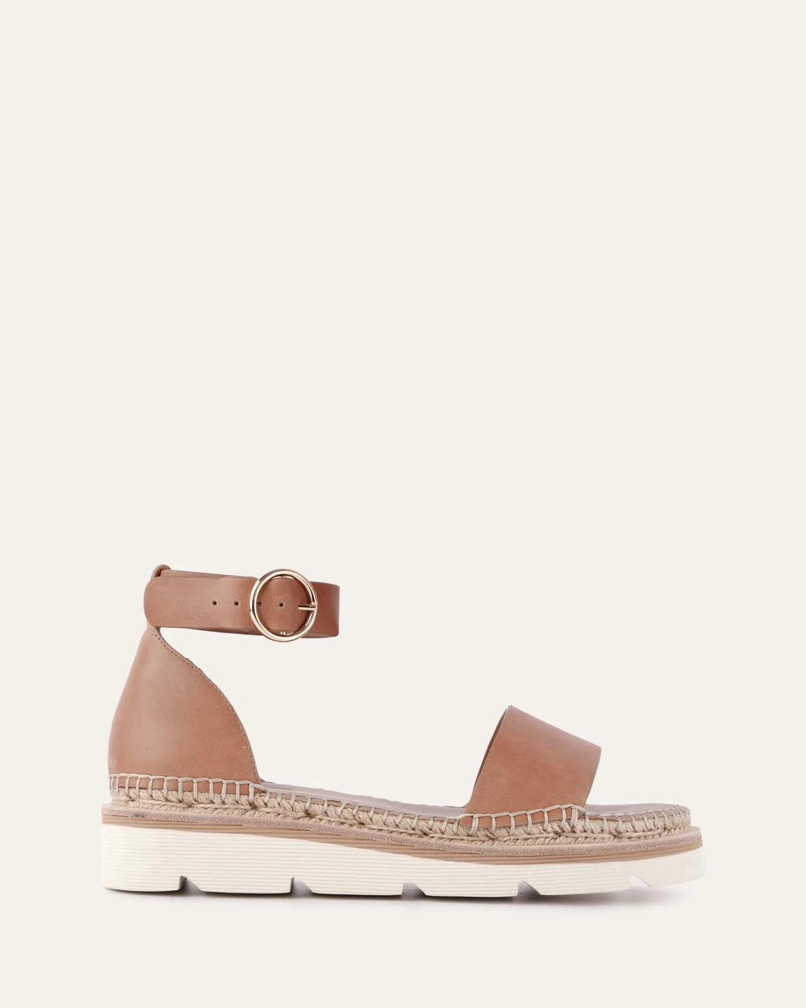 IVY FLAT SANDALS TAN LEATHER Jo Mercer