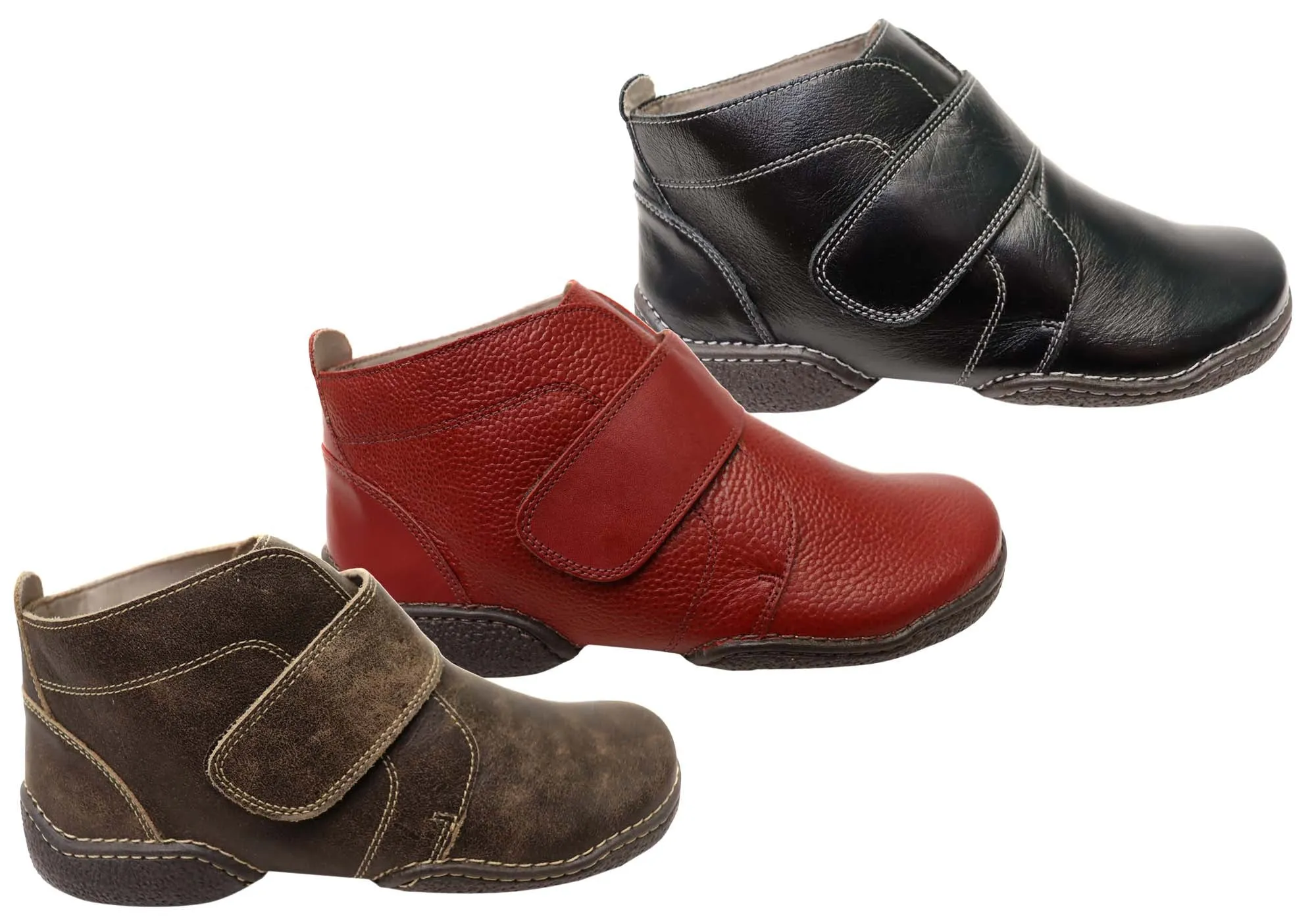 J Gean Zoey Womens Comfortable Leather Ankle Boots Made In Brazil