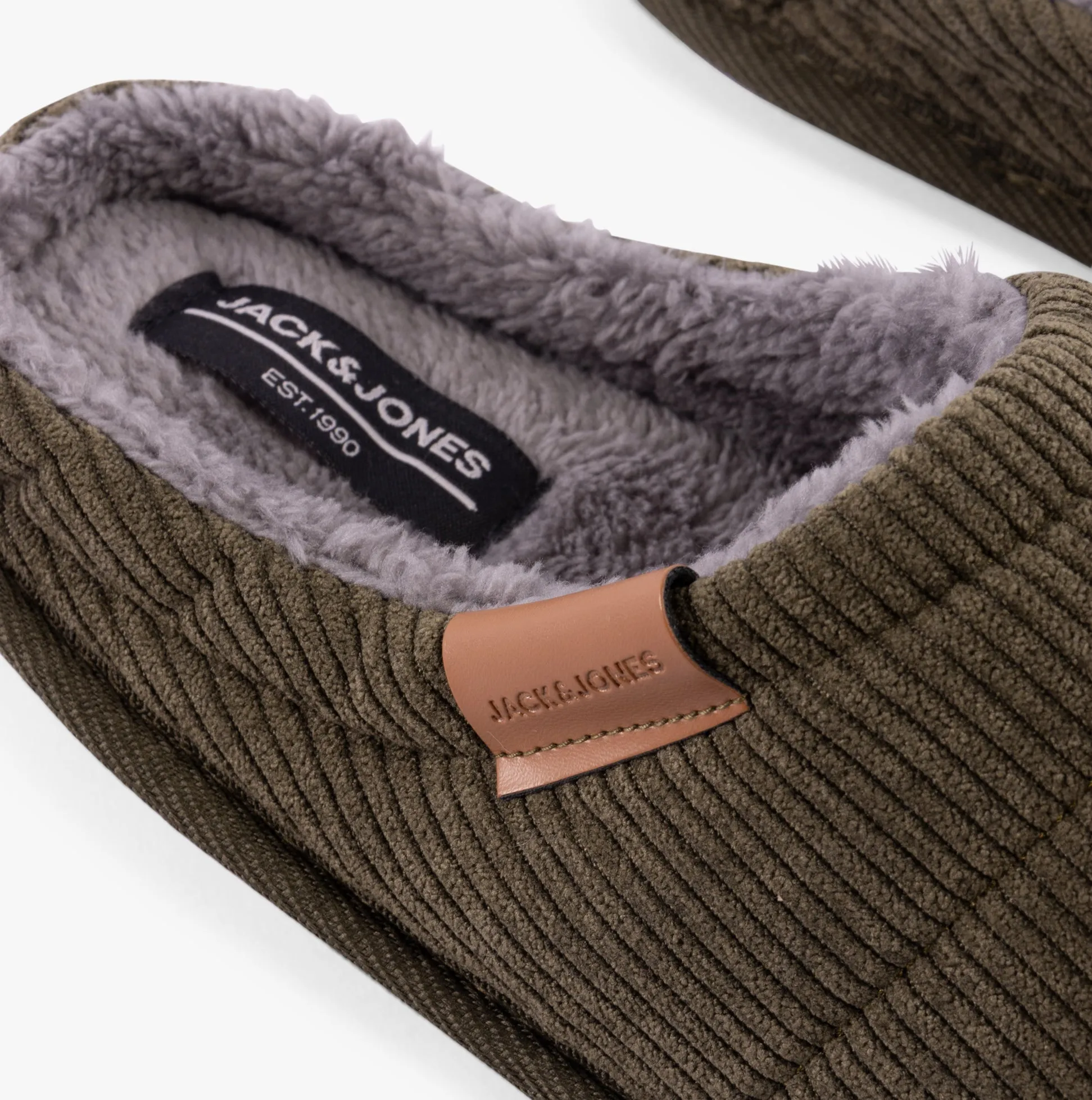 Jack & Jones CORDIE Mens Mule Slippers Olive Night