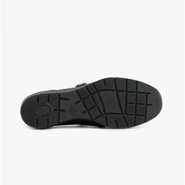 Jana 24660-29-055 Womens Leather Shoes Black Croc