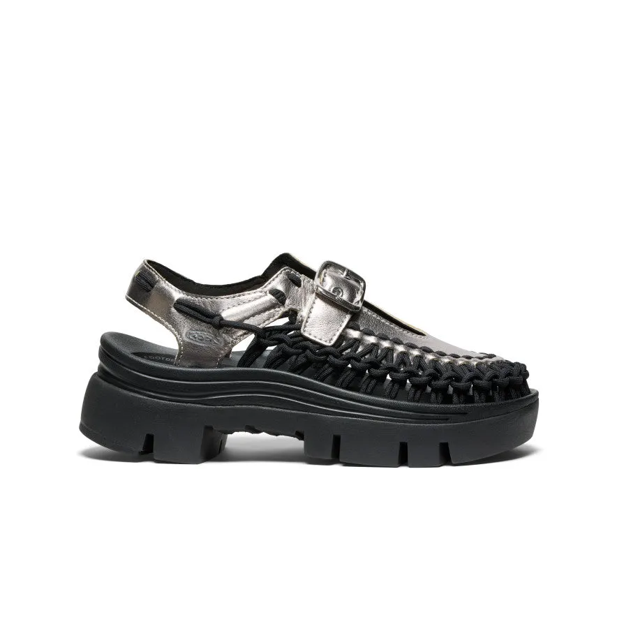 Keen All Gender UNEEK PLT Mary Jane Sneaker  |  Silver/Black