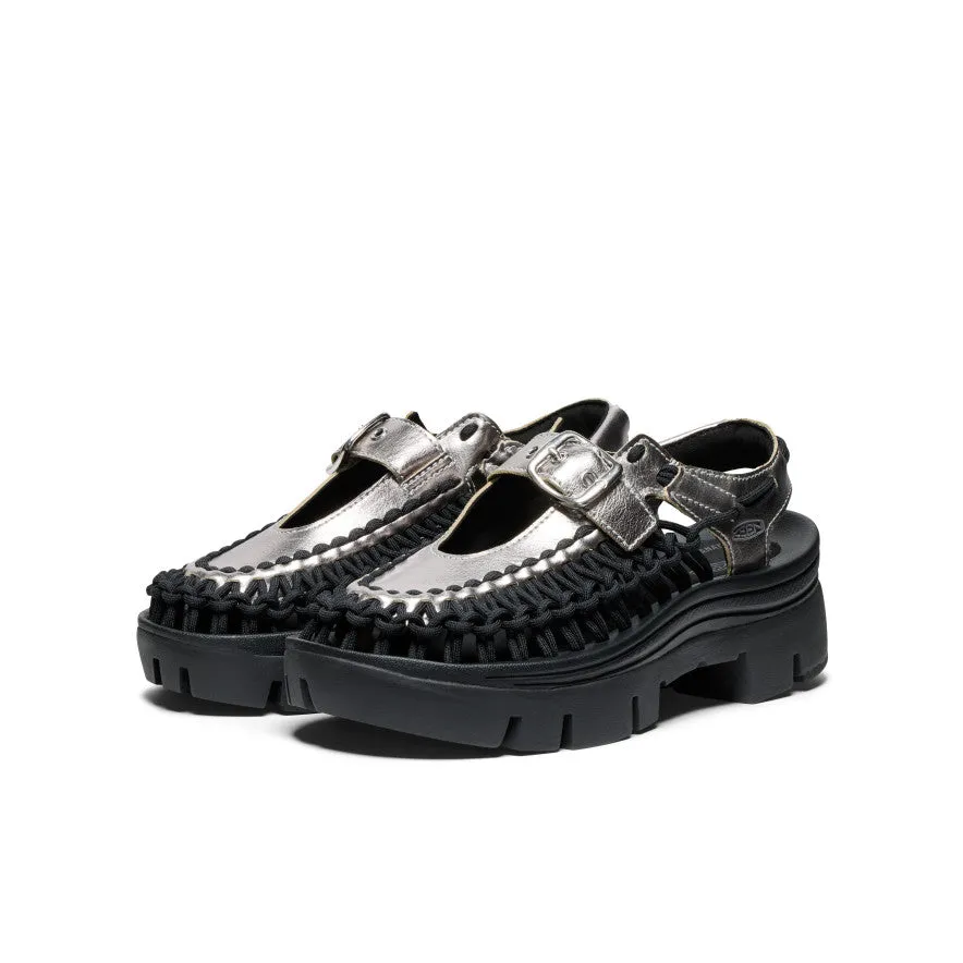 Keen All Gender UNEEK PLT Mary Jane Sneaker  |  Silver/Black