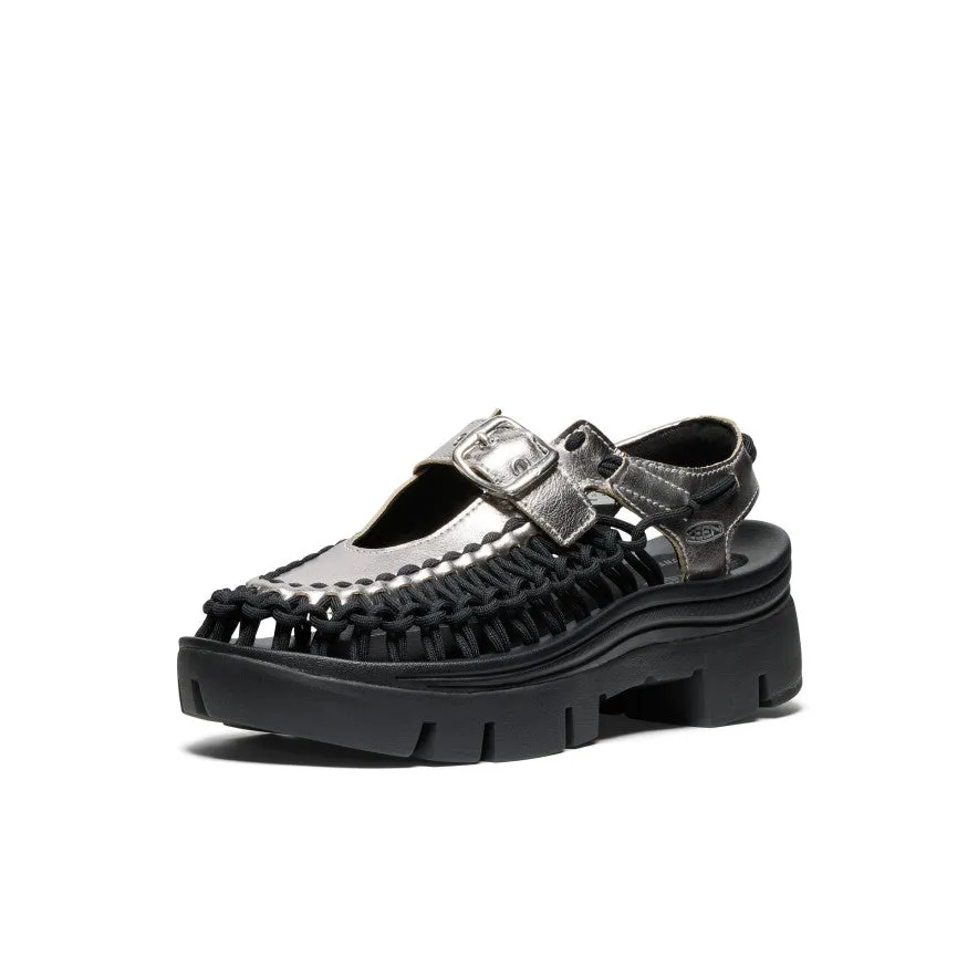 Keen All Gender UNEEK PLT Mary Jane Sneaker  |  Silver/Black
