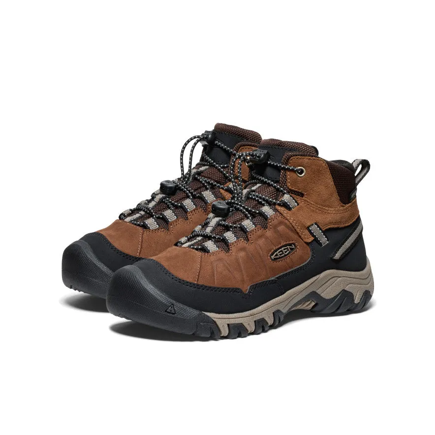 Keen Big Kids' Targhee IV Waterproof Hiking Boot  |  Bison/Brindle