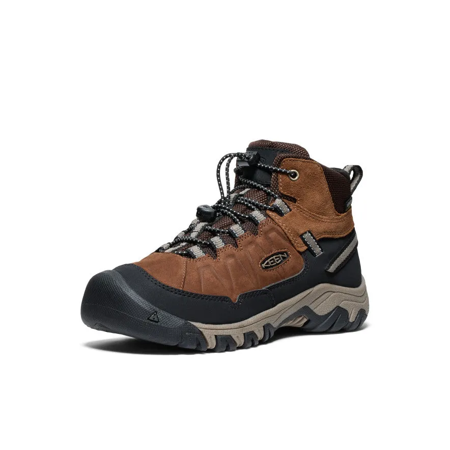 Keen Big Kids' Targhee IV Waterproof Hiking Boot  |  Bison/Brindle