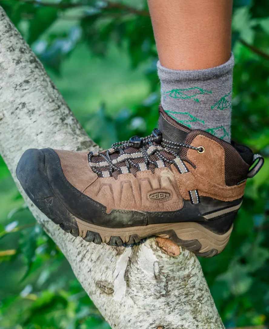 Keen Big Kids' Targhee IV Waterproof Hiking Boot  |  Bison/Brindle