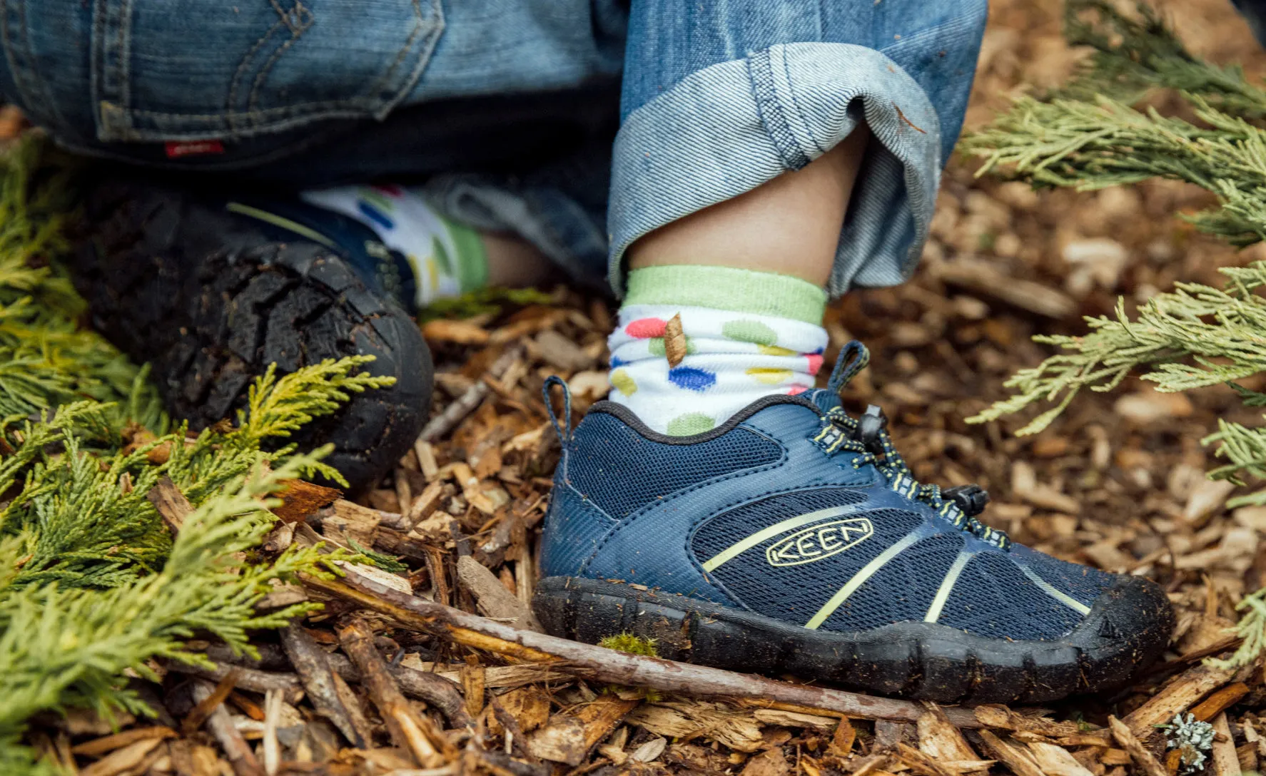Keen Little Kids' Chandler 2 CNX Sneaker  |  Black Iris/Evening Primrose