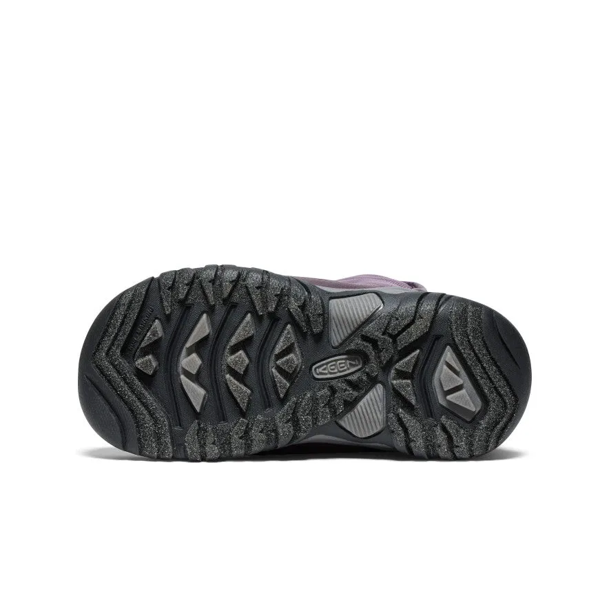 Keen Little Kids' Puffrider Waterproof Winter Boot  |  Black Plum/Daiquiri Green