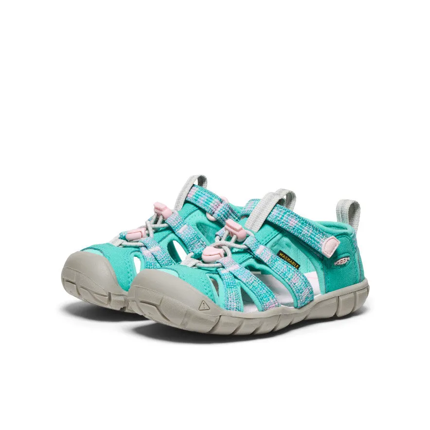 Keen Little Kids' Seacamp II CNX  |  Bright Aqua/Giggle Pink