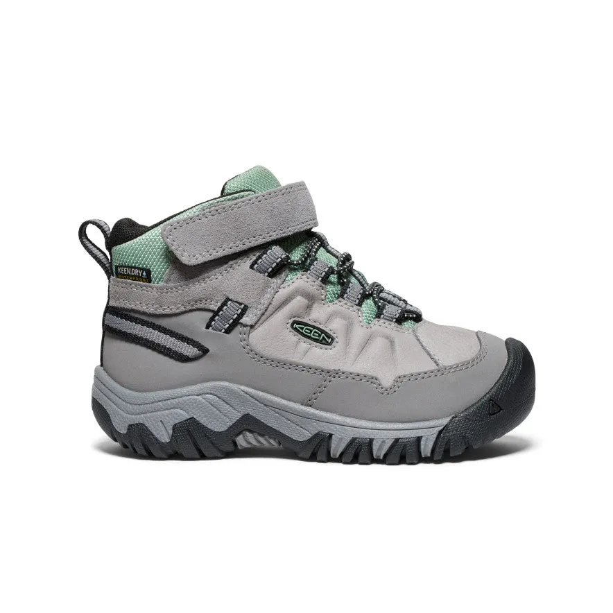 Keen Little Kids' Targhee IV Waterproof Hiking Boot  |  Alloy/Granite Green