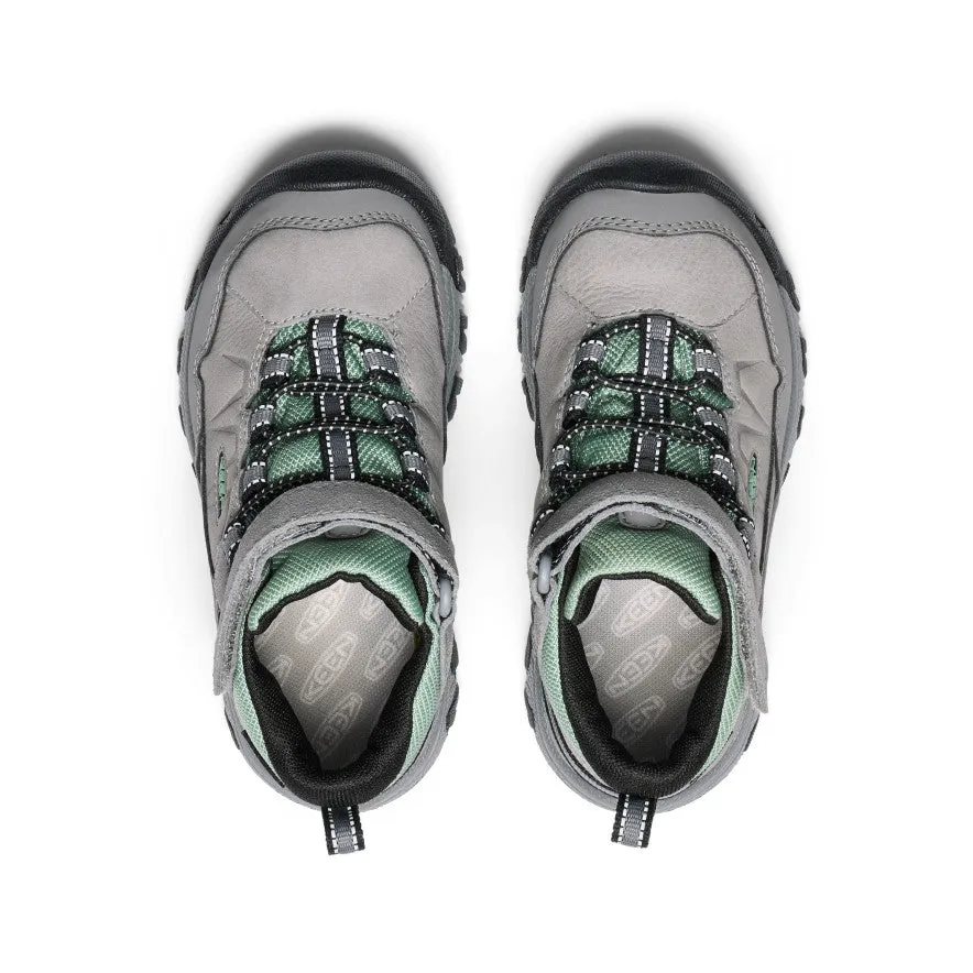 Keen Little Kids' Targhee IV Waterproof Hiking Boot  |  Alloy/Granite Green