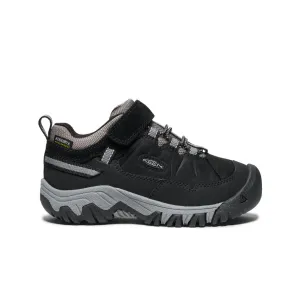 Keen Little Kids' Targhee IV Waterproof Hiking Shoe  |  Black/Steel Grey