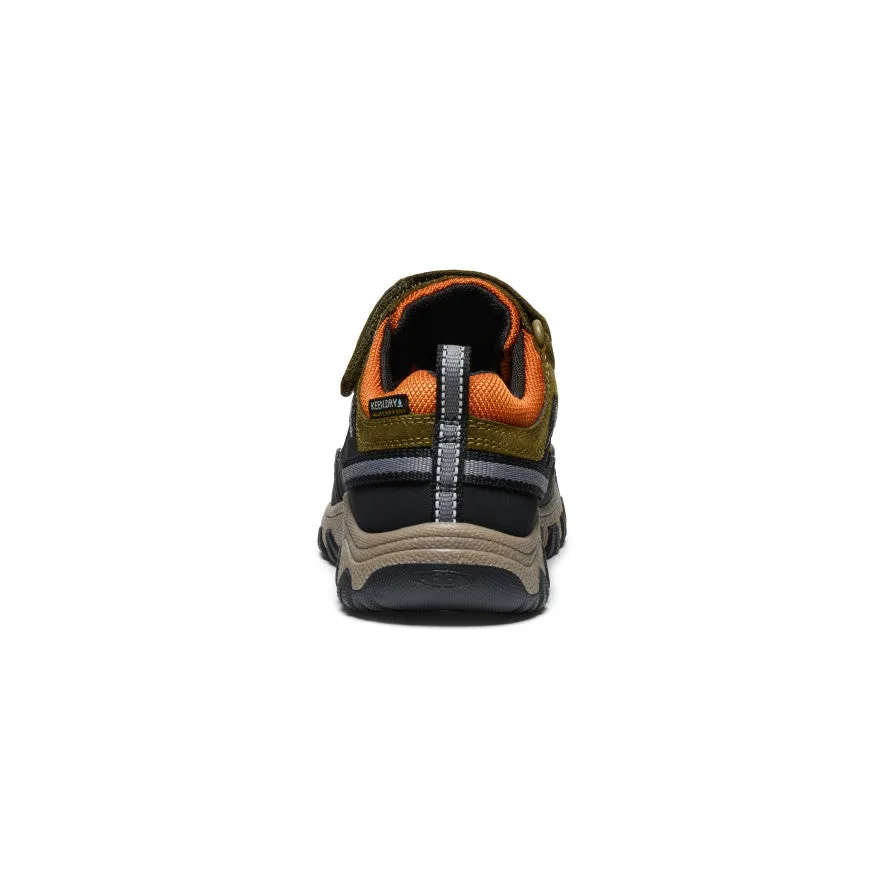 Keen Little Kids' Targhee IV Waterproof Hiking Shoe  |  Dark Olive/Gold Flame