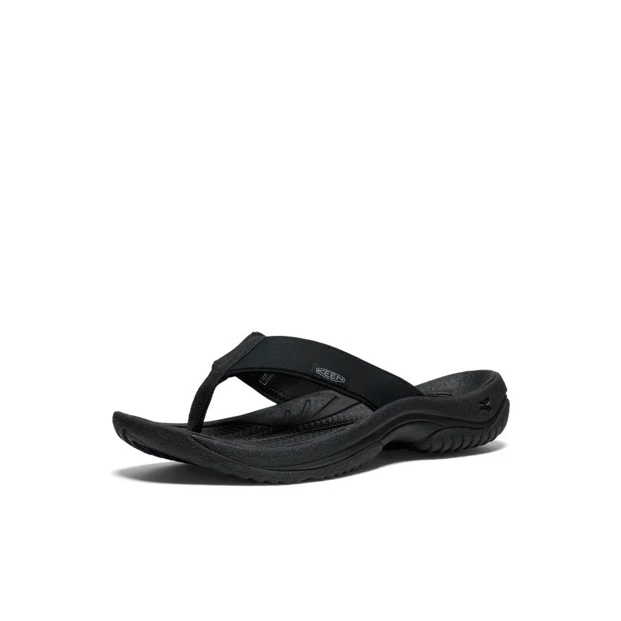 Keen Men's Kona Leather Flip-Flop  |  Black/Steel Grey